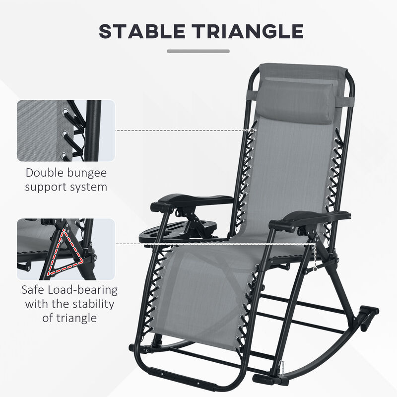 Hivvago 2-Pack Foldable Zero Gravity Rocking Chairs image number 5
