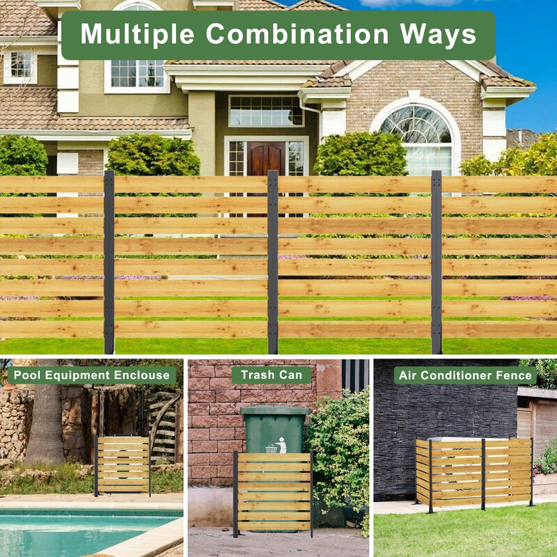 2 Panel Cedar Wood Privacy Screen Weatherproof Pool/AC Enclosure