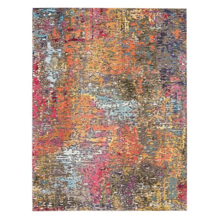 HomeRoots Abstract Non Skid Area Rug