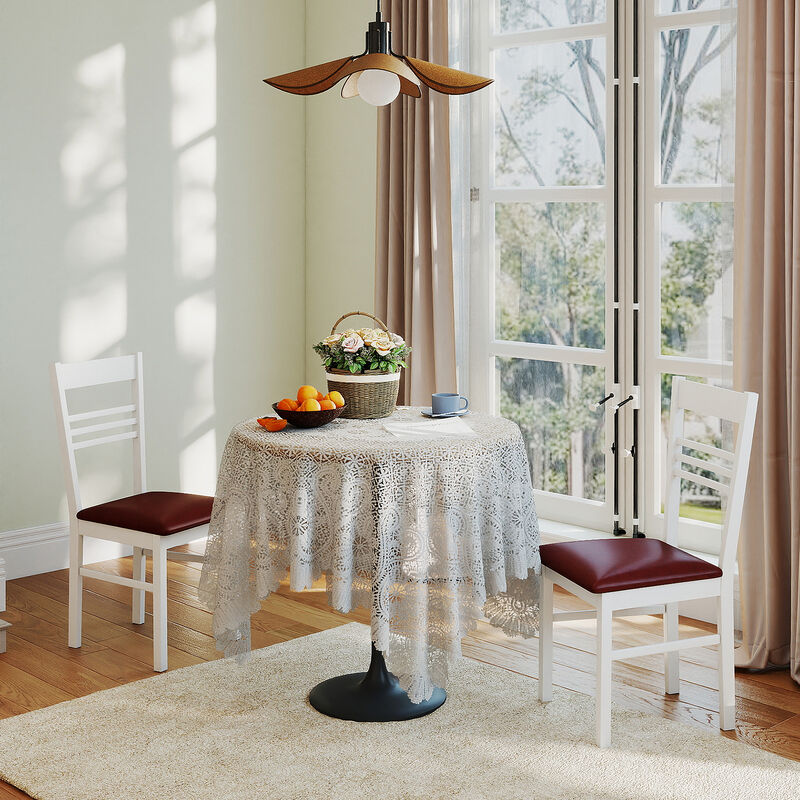 Wooden Dining Room Chairs Set of 2 with Durable Rubber Wood Construction image number 1