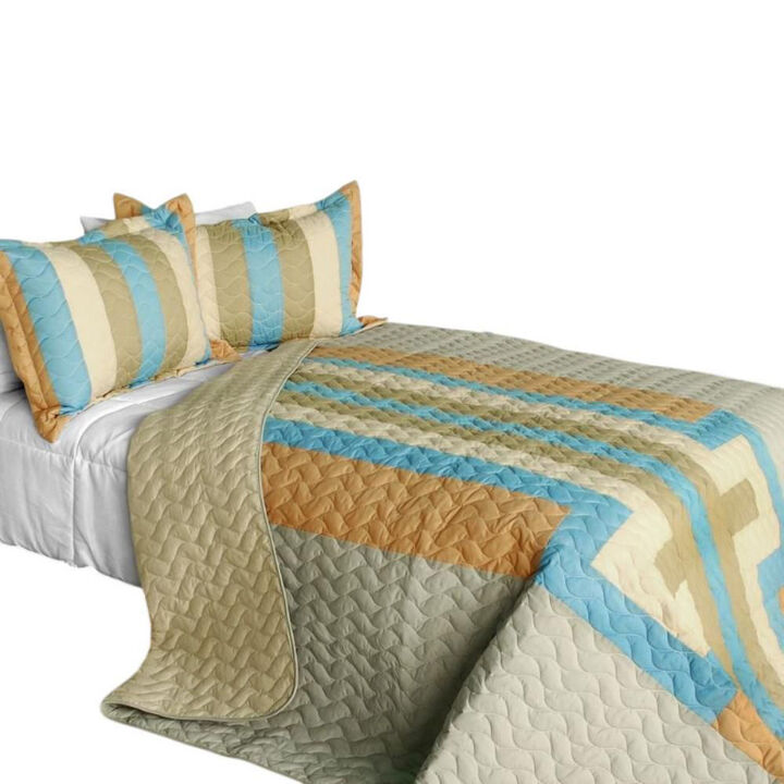 3-Piece Quilted Patchwork Quilt Set Lightweight Cozy Bedding