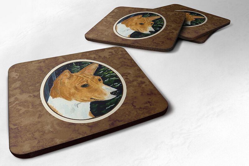 Caroline's Treasures SS8172FC Basenji Foam Coasters (Set of 4), 3.5 H x 3.5 W, Multicolor image number 0