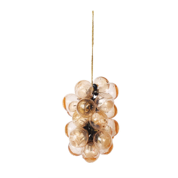 Blush Glass Ball Cluster Ornament with Iron Accents