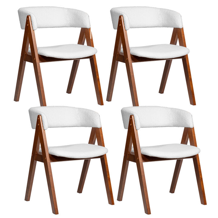 Set of 4 Farmhouse Fabric Dining Chairs with 5.5-Inch Padded Seats