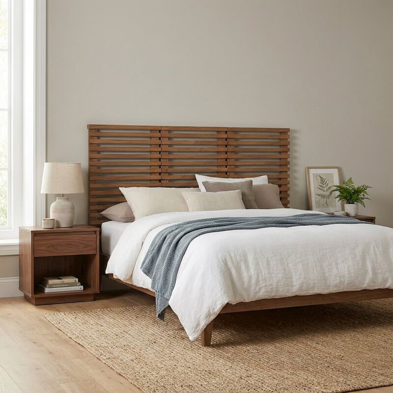 Wall Mount Queen Headboard Set with 3 Pieces and Modern Minimalist Design image number 3