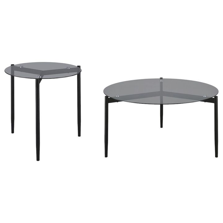 Coaster Rosalie 2-piece Round Coffee and End Table Set Grey
