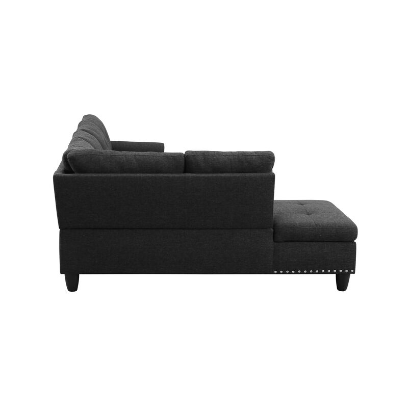 TATEUS L-Shaped Sectional Couch with Storage Ottoman image number 5