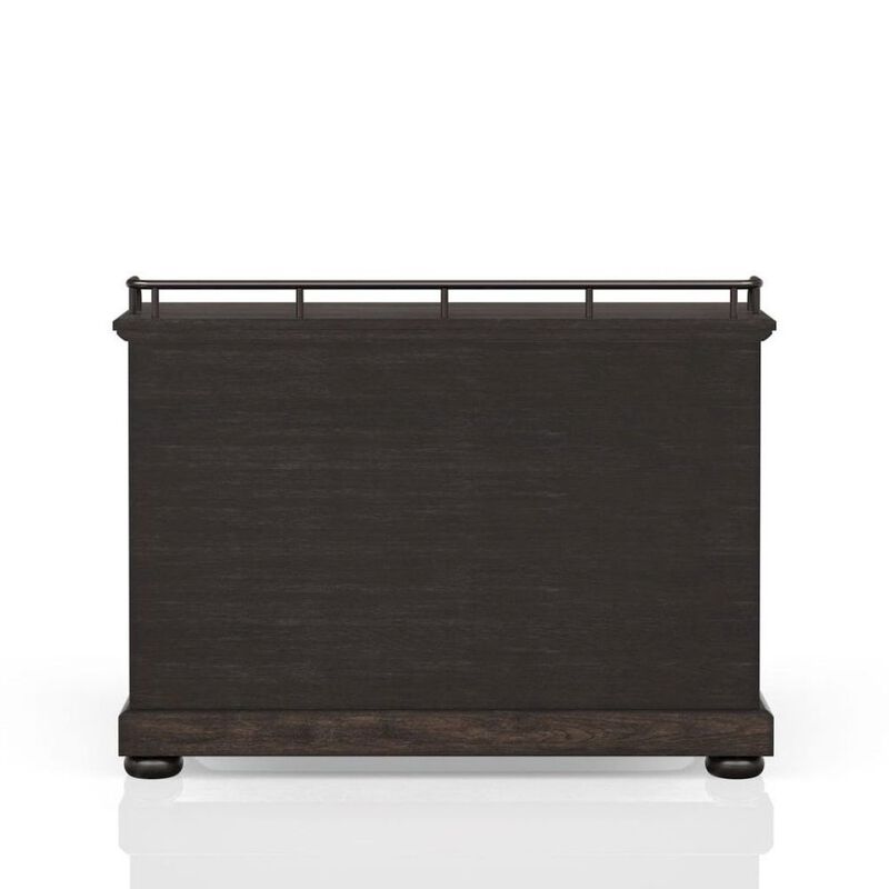 FurniFact Brown Credenza with Storage &ndash; Sideboard Buffet Cabinet with Glass Doors image number 3