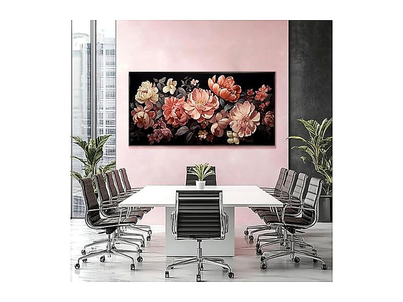 Flower Wall Decor Pink White Botanical Aesthetic Framed Living Room Bedroom image number 1