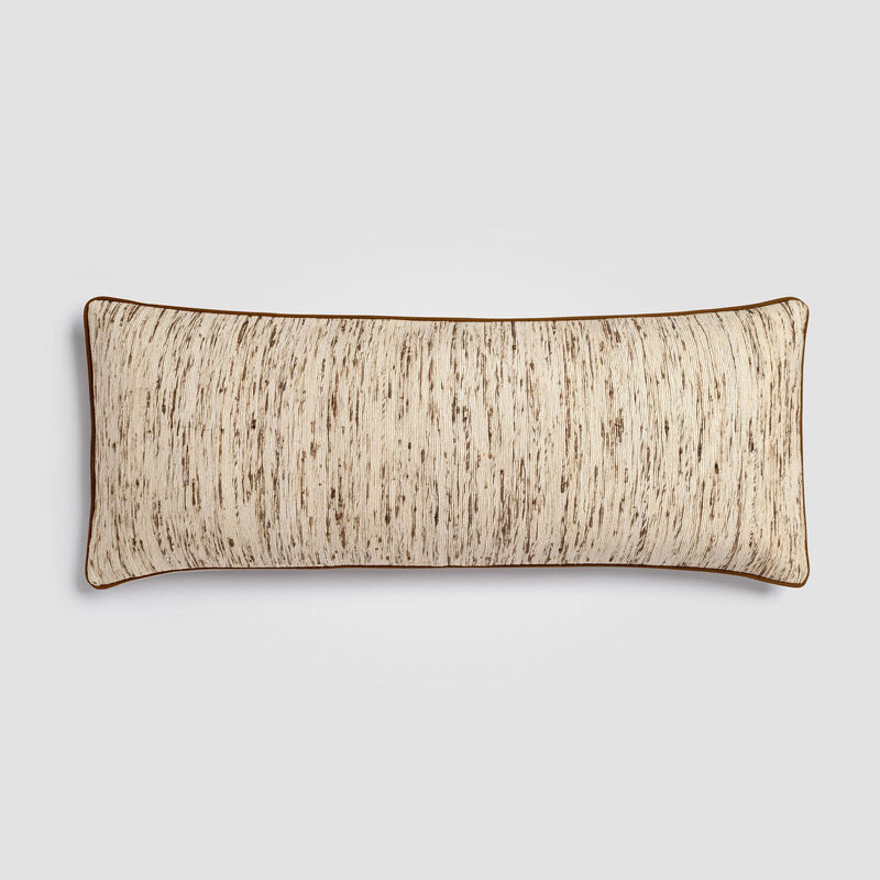 Silk Sands Beige Neutral Woven Lumbar Pillow image number 0