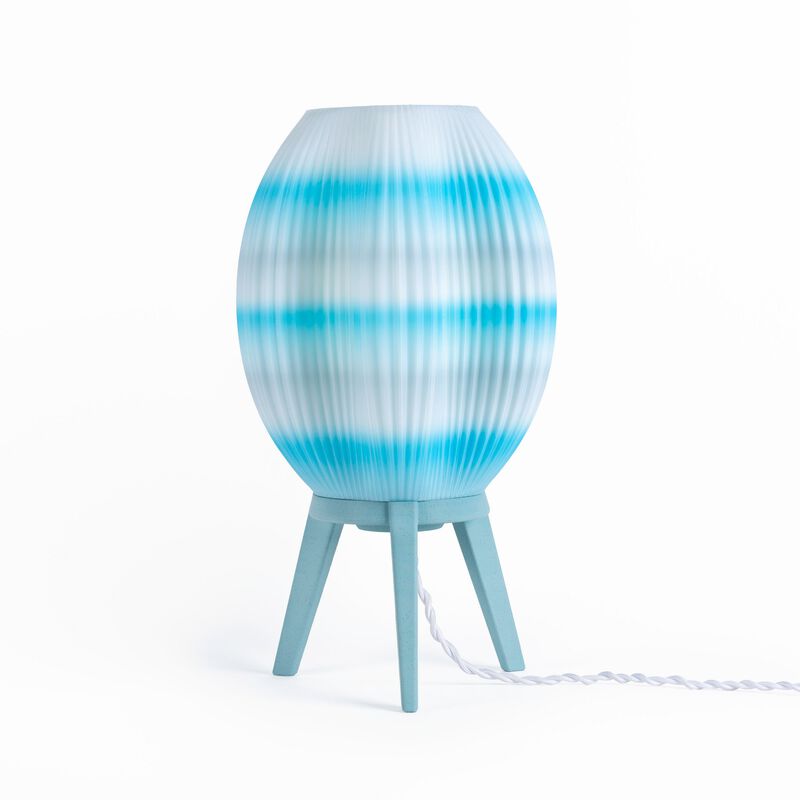 Wavy Modern Contemporary Plant-Based PLA 3D Printed Dimmable LED Table Lamp