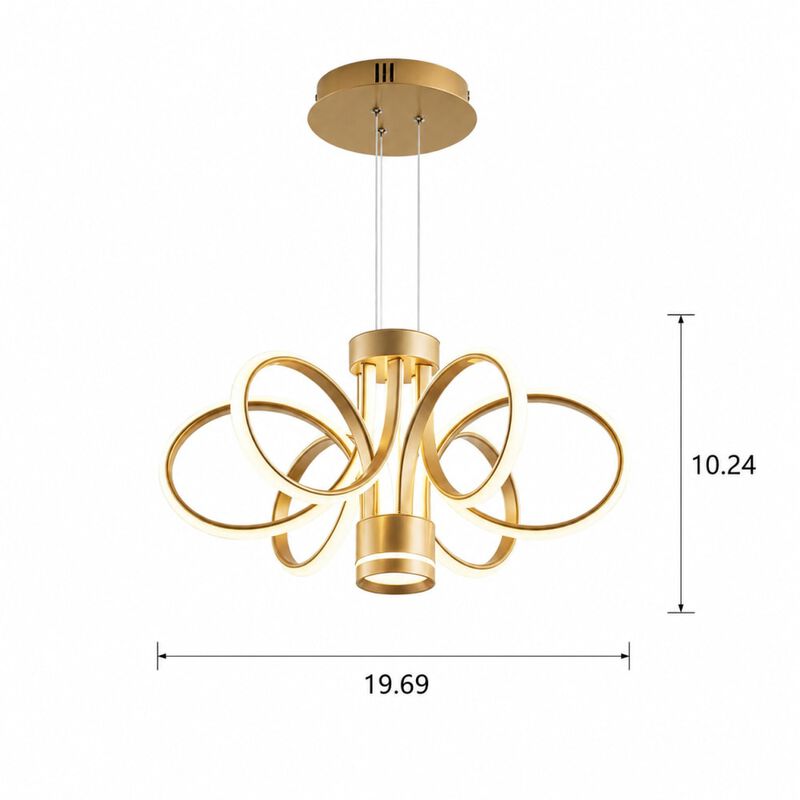 ELEMENT ACE Modern Farmhouse LED Ceiling Chandelier Hanging Light for Dining Rooms, Kitchen Islands, Foyers & Home Living Spaces image number 1