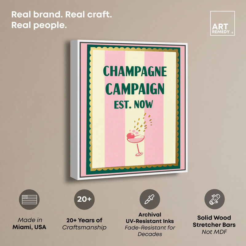 Champagne Campaign Drinks and Spirits Canvas Print by Art Remedy image number 2