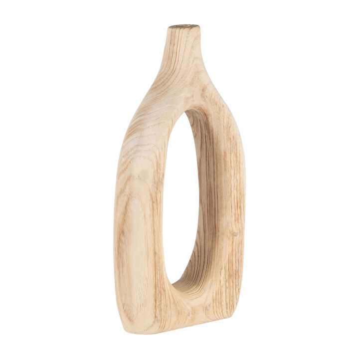 Wood 14"H Cut-out Vase