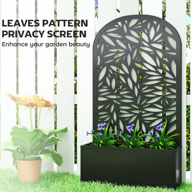 Hivvago Metal Planter Box with Trellis for Garden, Patio, or Balcony image number 5