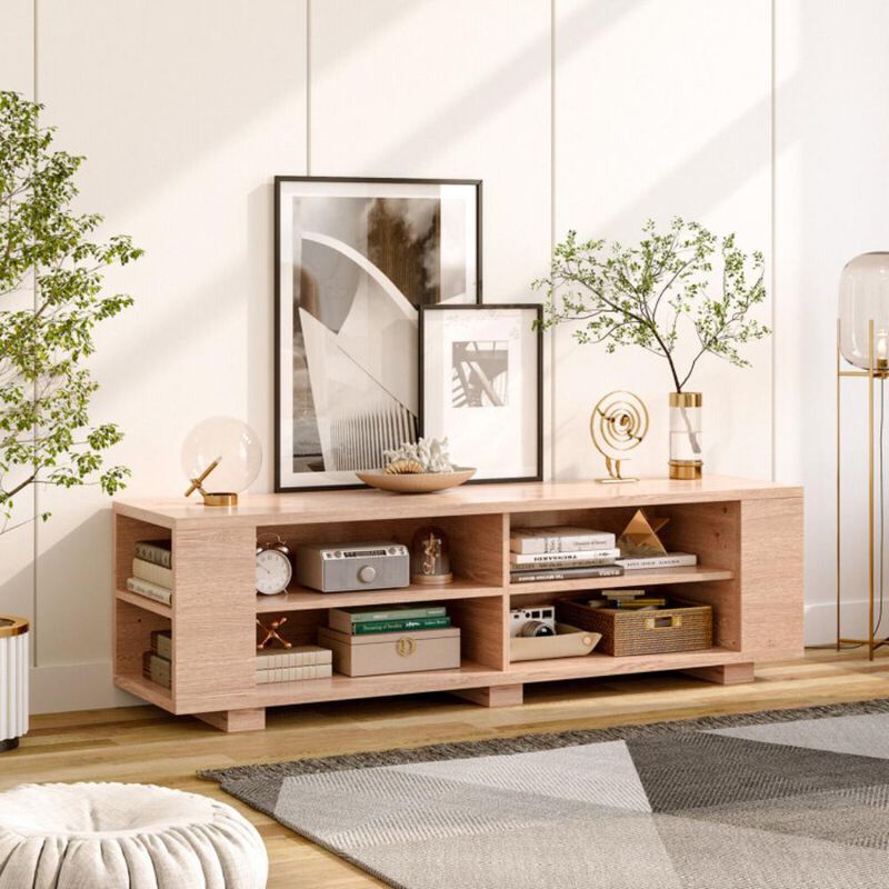 Hivvago 59 Inch Console Storage Entertainment Media Wood TV Stand image number 1