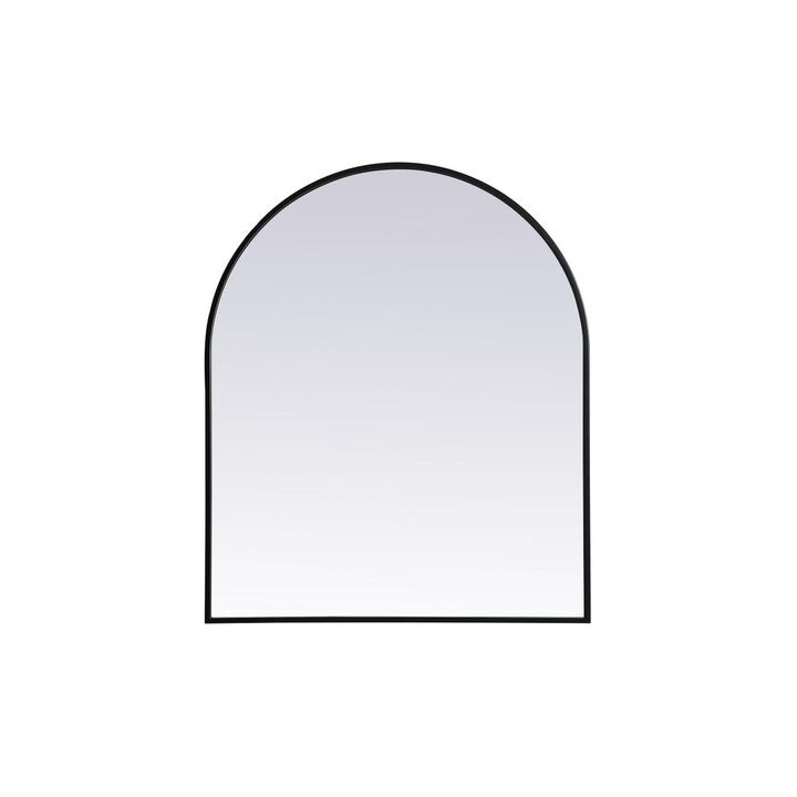 Elegant Decor Metal Frame Arch Mirror 30x36 Inch in Black