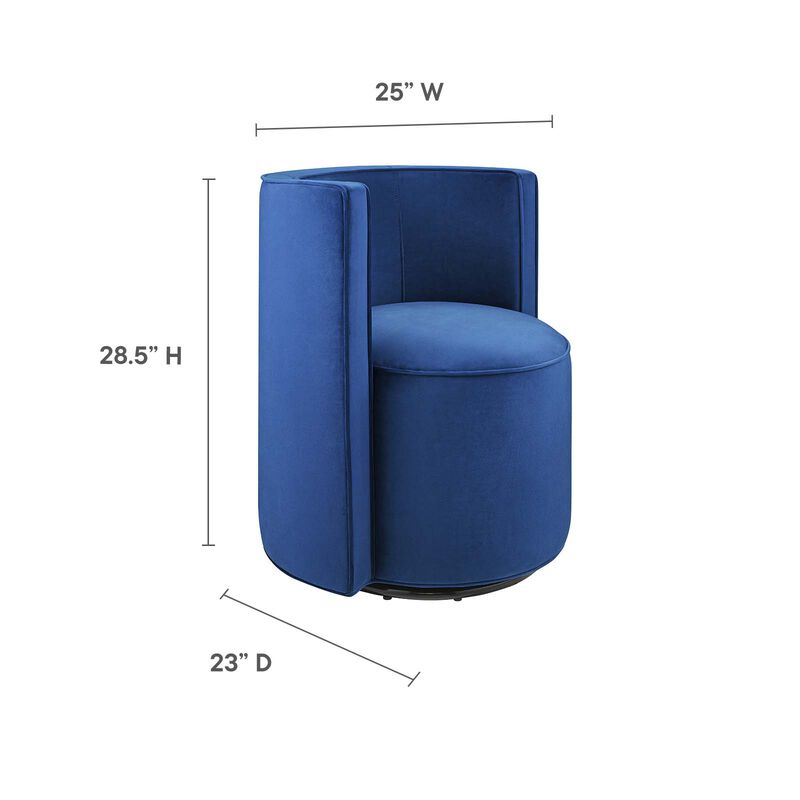 Della Performance Velvet Fabric Swivel Chair image number 6