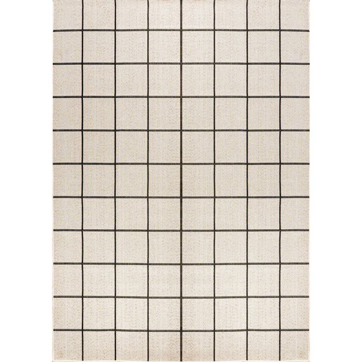 Grid Modern Squares Indoor/Outdoor Area Rug