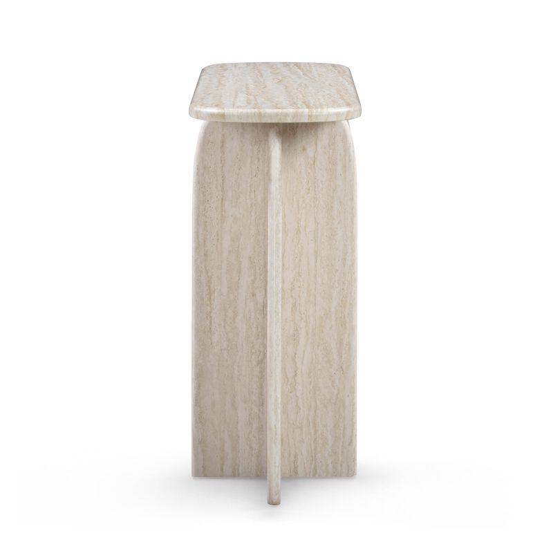 Tov Furniture Clementine Faux Travertine Console Table image number 3