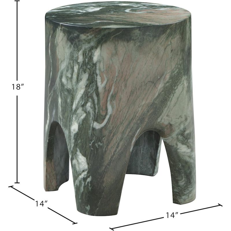 Meridian Furniture Foligno Green Marble Finish Concrete End Table