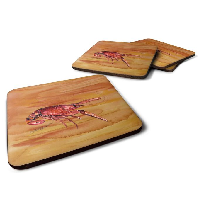 Caroline's Treasures 8232FC Crawfish Foam Coasters (Set of 4), 3.5 H x 3.5 W, Multicolor
