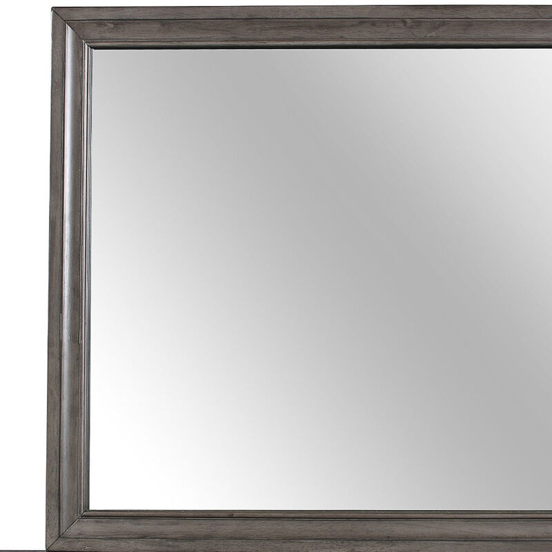 HomeRoots 37" Gray Wood Framed Accent Mirror image number 4