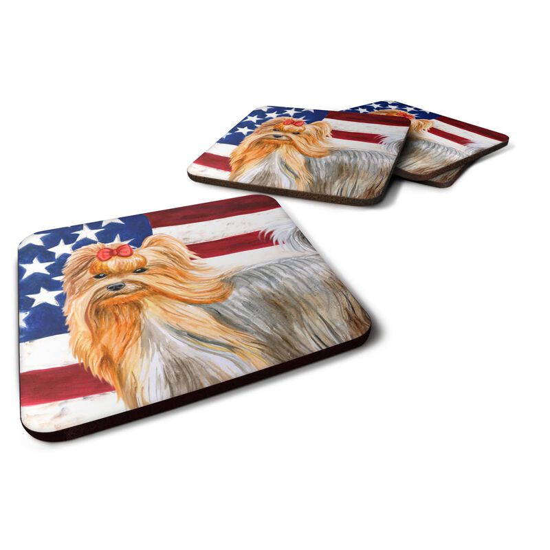 Caroline's Treasures Yorkshire Terrier Patriotic Decorative coasters, Multicolor