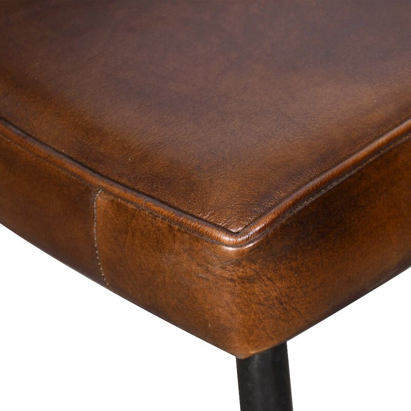 World Interiors Brisbane Dover Armchair in Washed Chestnut Leather image number 4