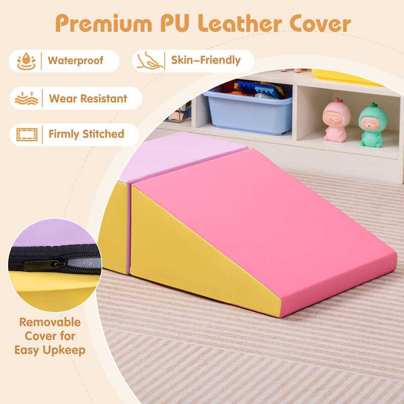 Infant and Toddler Foam Blocks 2-Piece Step and Slide Climber Set