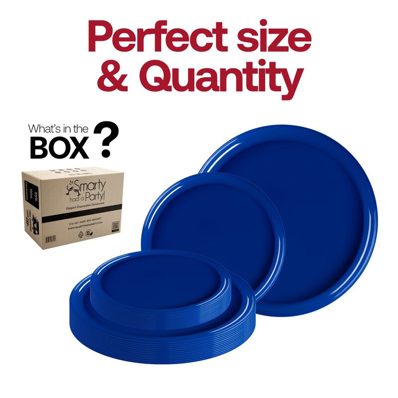 Light Blue Flat Round Plastic Dinnerware Value Set (40 Sets) image number 4