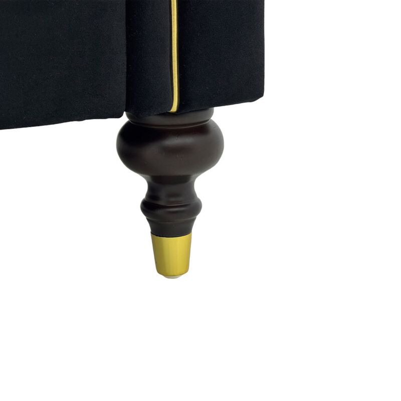 Nixbix Velvet 3‑Seater Chesterfield Sofa image number 6