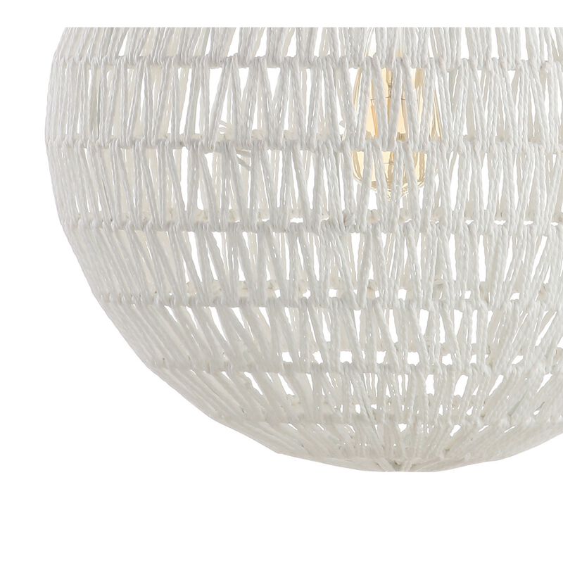 Luna 1-Light Bohemian Modern Woven Rattan/Iron LED Pendant