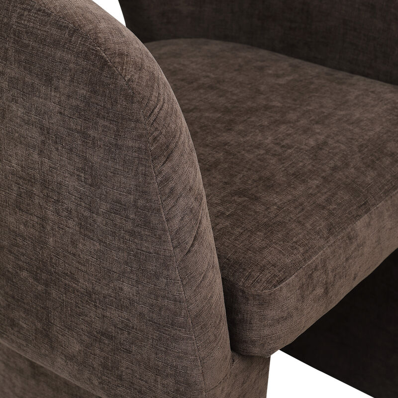 Meridian Furniture Emmet Brown Chenille Fabric Dining Chair / Accent Chair