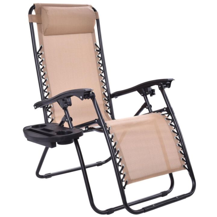 Hivvago Outdoor Folding Zero Gravity Reclining Lounge Chair