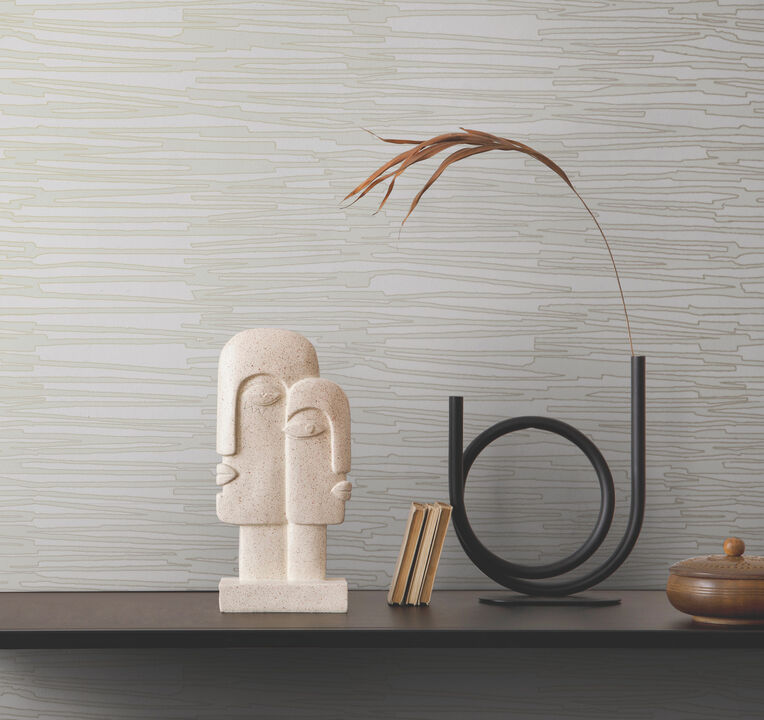 Water Reed Thatch Ivory & Glint Wallpaper