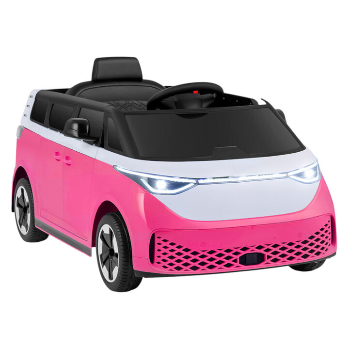 Kids 12V Electric Ride On Bus with LED Lights and Music for Garden Play