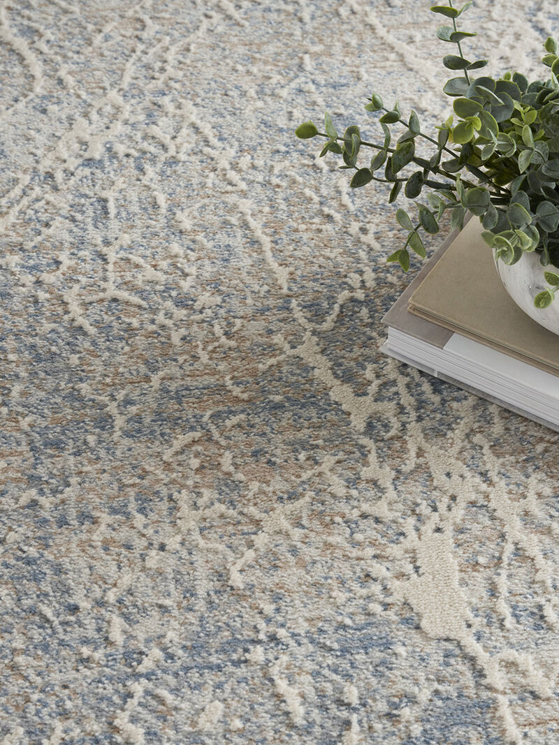 Exhale EXL02 Beige/Blue 5'3" x 7'3" Rug