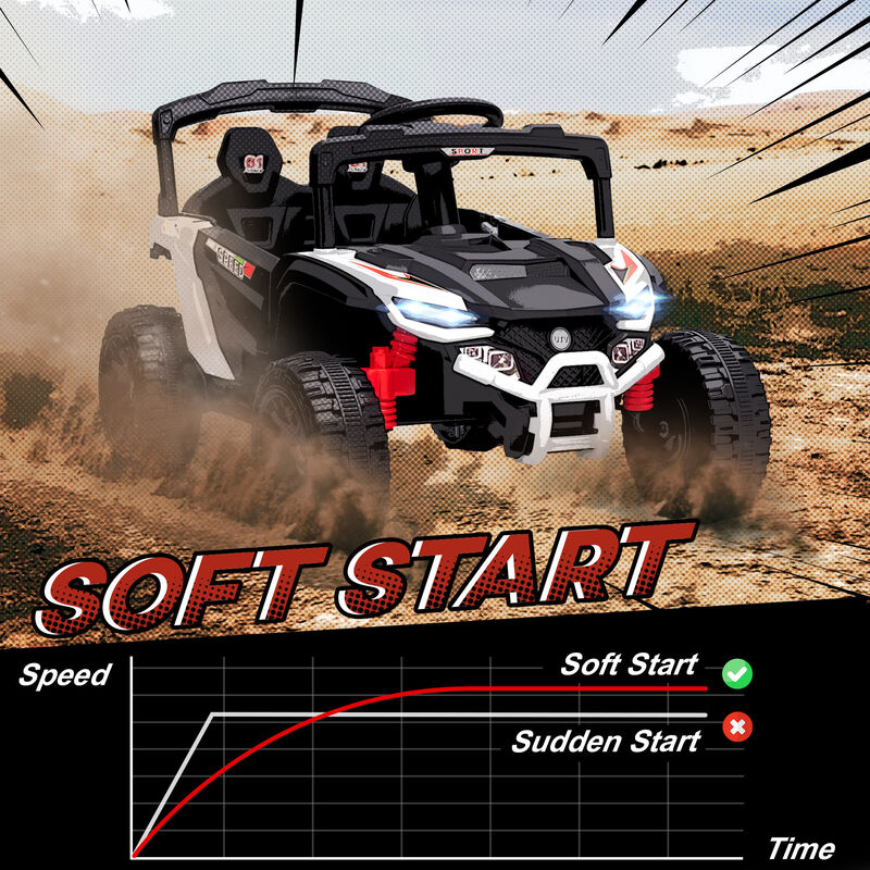 BreeBe 12V Kids Ride On Truck, Battery Powered Electric UTV Vehicle with Rear Suspension, Remote Control image number 5