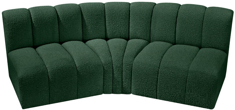 Meridian Furniture Arc Green Boucle Fabric Modular Sofa image number 3