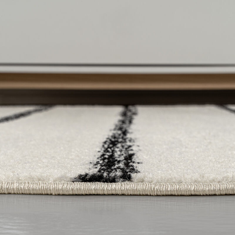 Williamsburg Minimalist Stripe Cream/Black 8 ft. x 10 ft. Area Rug