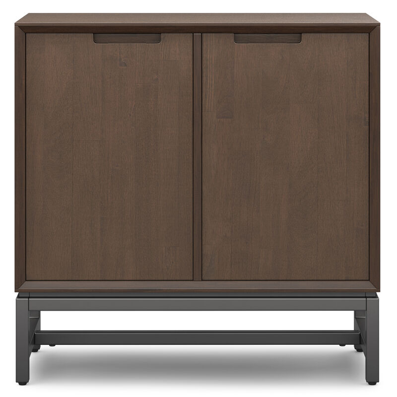 Banting SOLID HARDWOOD 32 inch Wide Modern Industrial Low Storage Cabinet in Walnut Brown