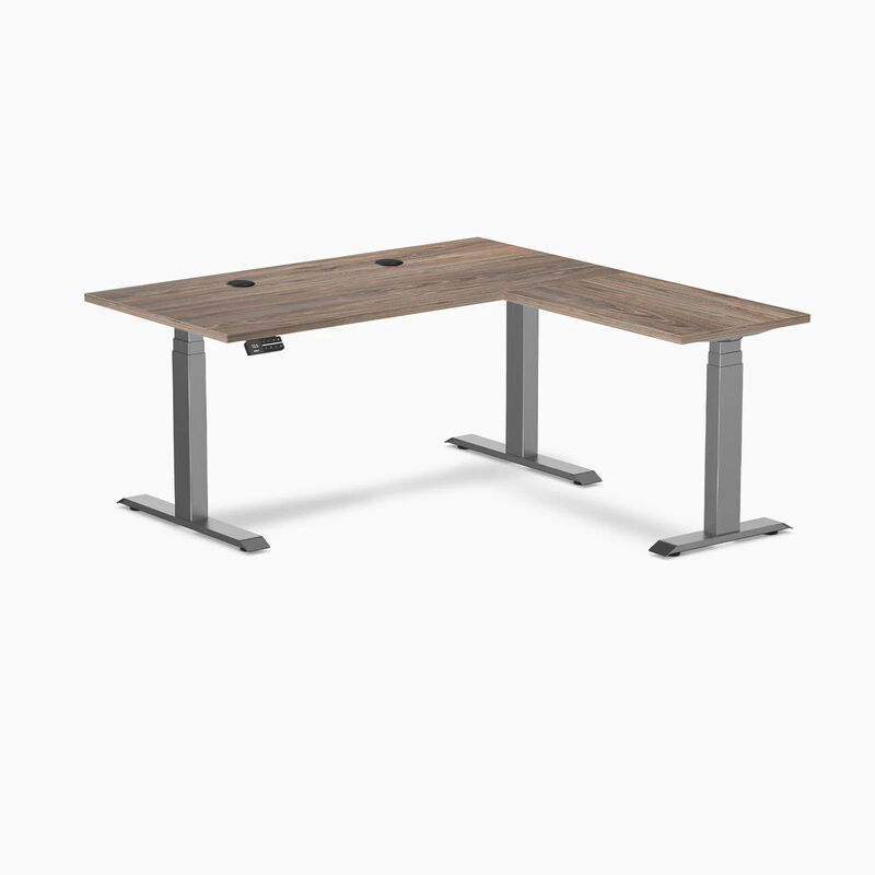 Desky Eco L-Shape Laminate Sit Stand Desk image number 0