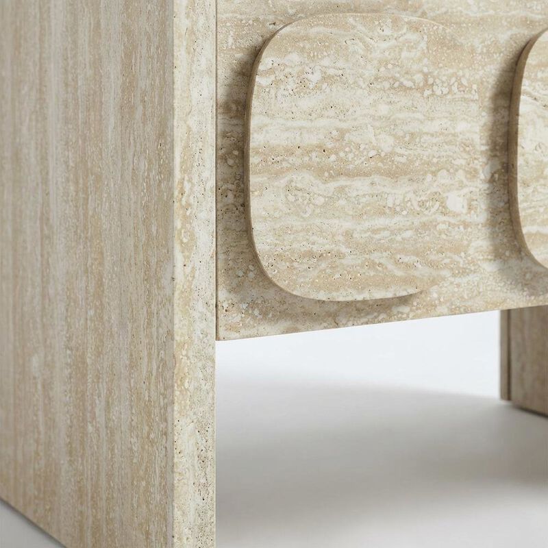 Gray Wood Nightstand with 2 Drawers and Modern Design image number 5