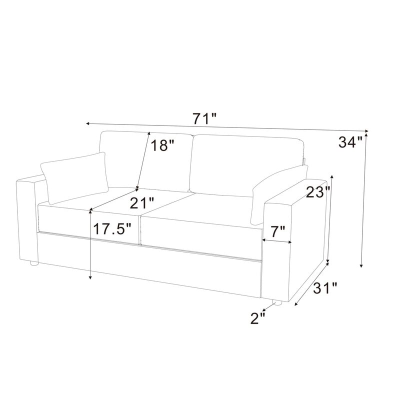Nenwer Modern Upholstered Loveseat image number 9