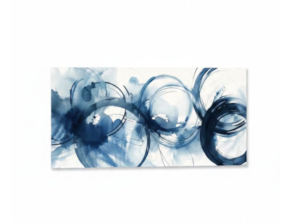 Blue Abstract Wall Art Office Minimalist Decor Bedroom Large Living Room 29 X 58