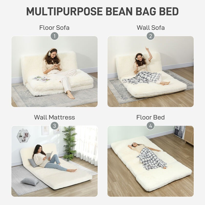 Hivvago Bean Bag Floor Sofa Bed with Foam Filling image number 3