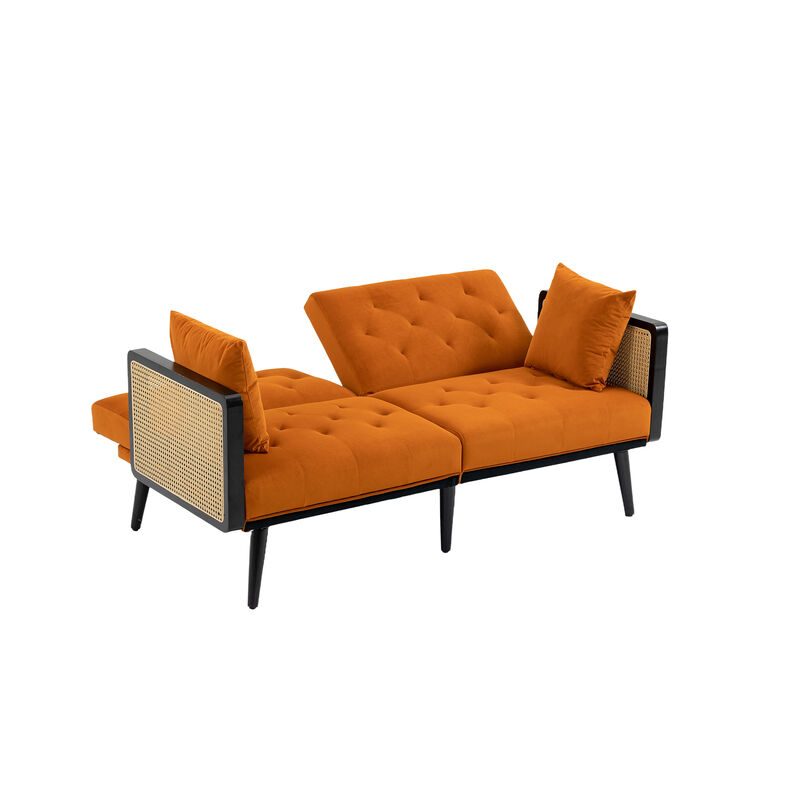 Velvet Sofa - Accent Loveseat with Metal Feet - Stylish, Comfortable, and Chic Design