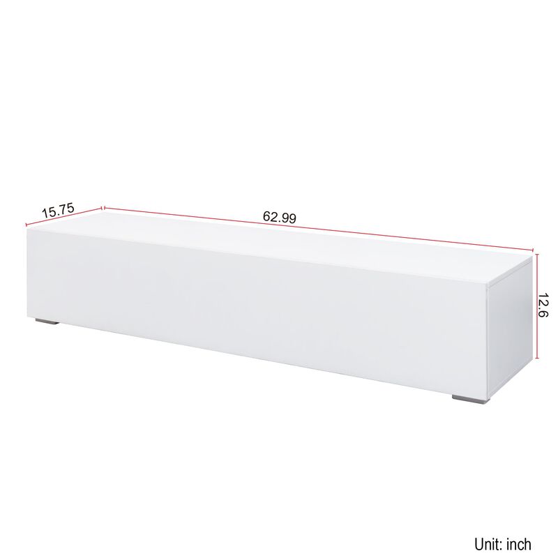 Clihome Modern Entertainment Center with Storage Media Console For Living Room image number 5