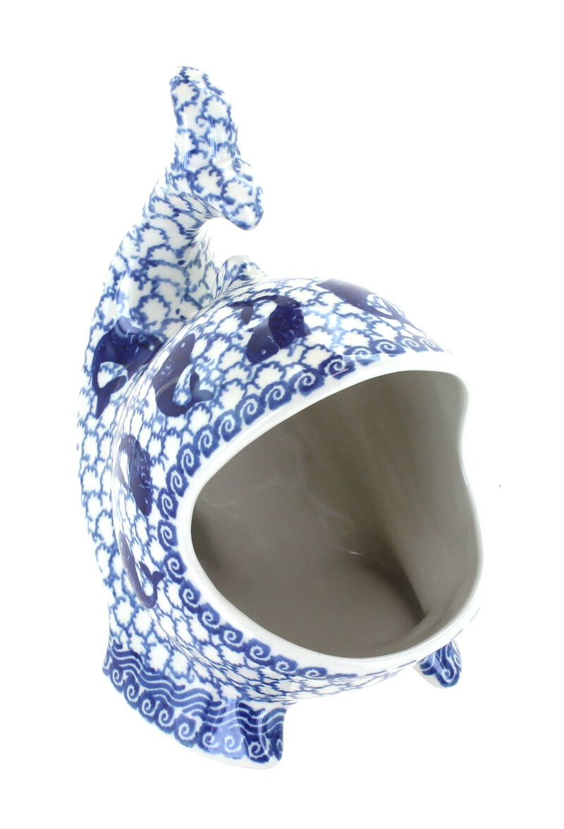Blue Rose Polish Pottery Oceana Fish Sponge Holder